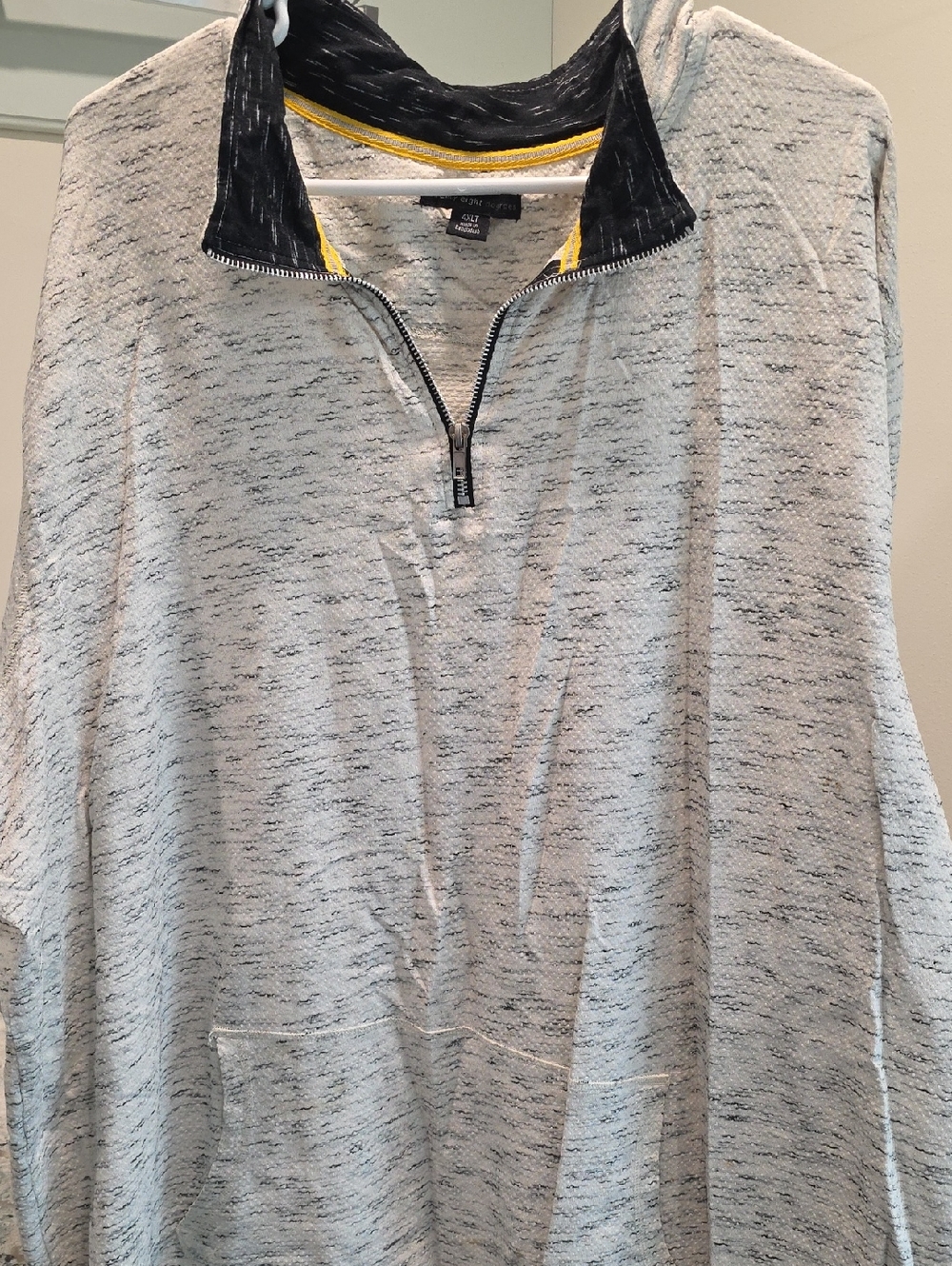 Tan Quarter-Zip Sweatshirt Lightweight Knit Relaxed Fit